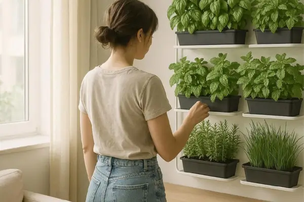 Como cultivar uma rotina mais leve através do cuidado com a horta vertical